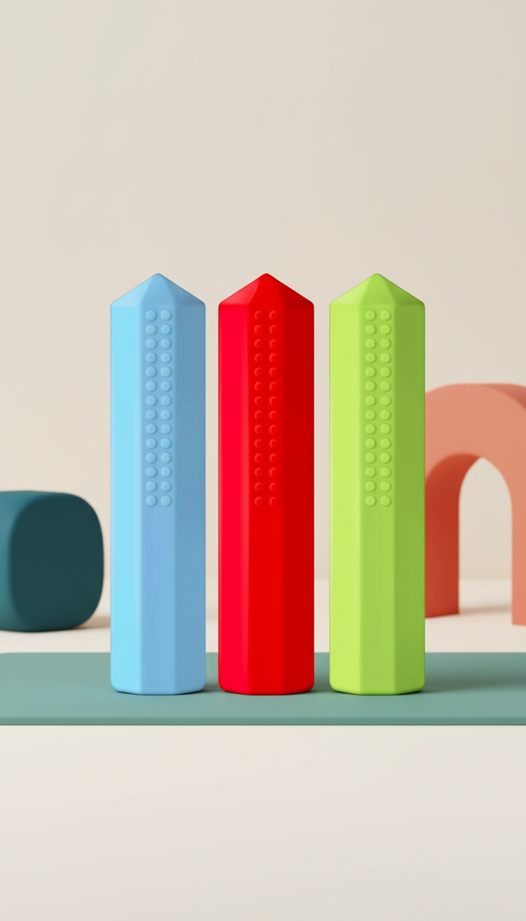 Topper Sensorial para Lápis - 3 Peças Silicone Foco