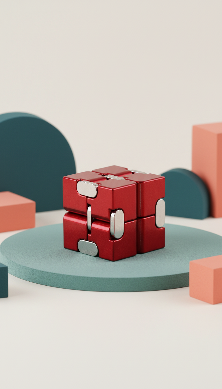 Cubo Infinito Sensorial Metal - Alívio Estresse e Ansiedade