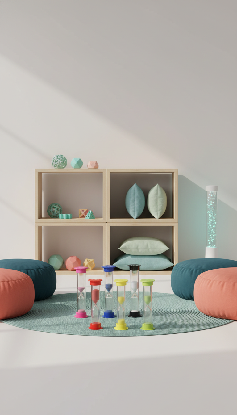 Conjunto Ampulhetas Coloridas 6 Tempos - Gestão Tempo Infantil