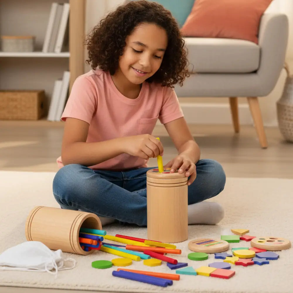 Brinquedo Montessori em Madeira Classificacao de Cores Incluo - imagem 5