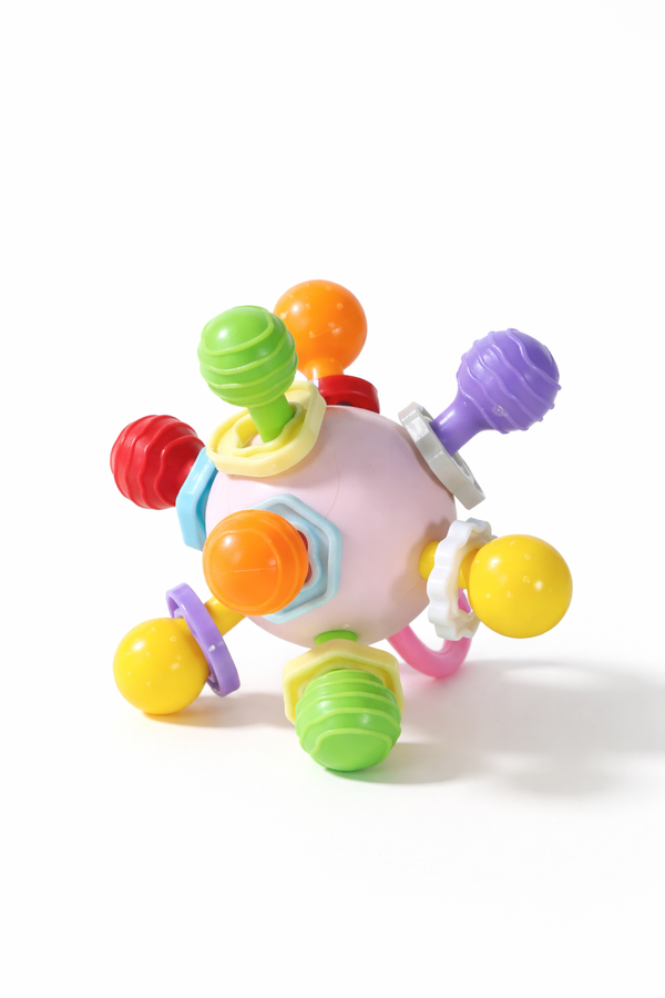 Bola Sensorial 3 em 1 - Mordedor Chocalho Desenvolvimento Motor