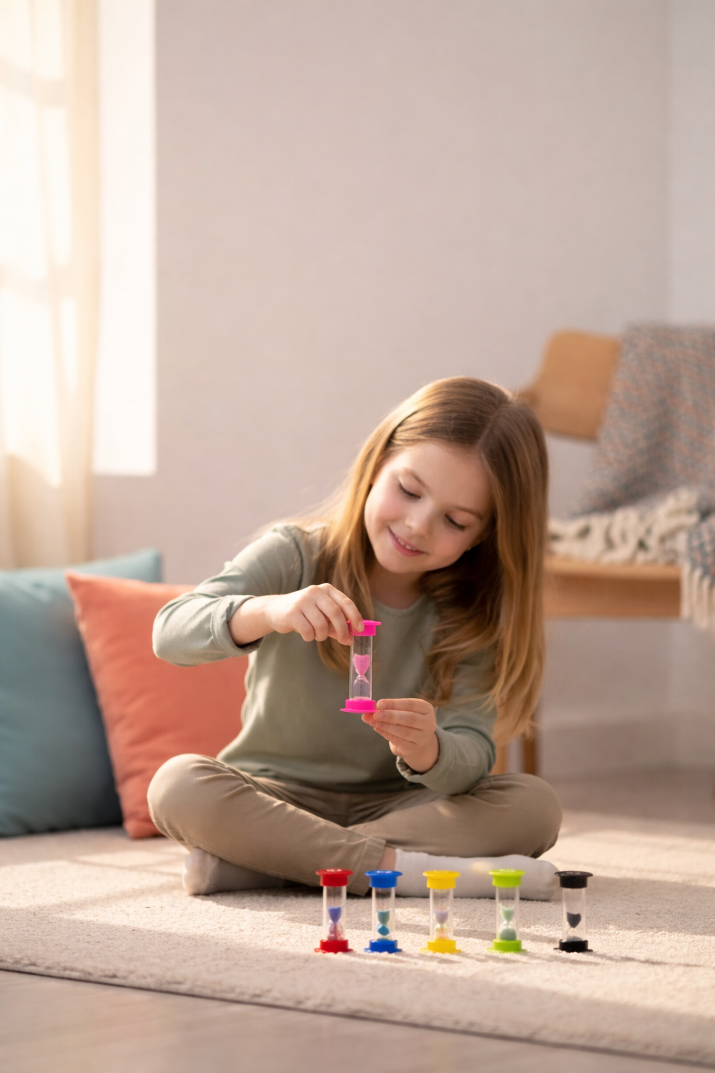 Conjunto Ampulhetas Coloridas 6 Tempos - Gestão Tempo Infantil