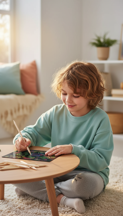 Canetas Arte Raspável 10un - Ferramenta Criativa Sensorial