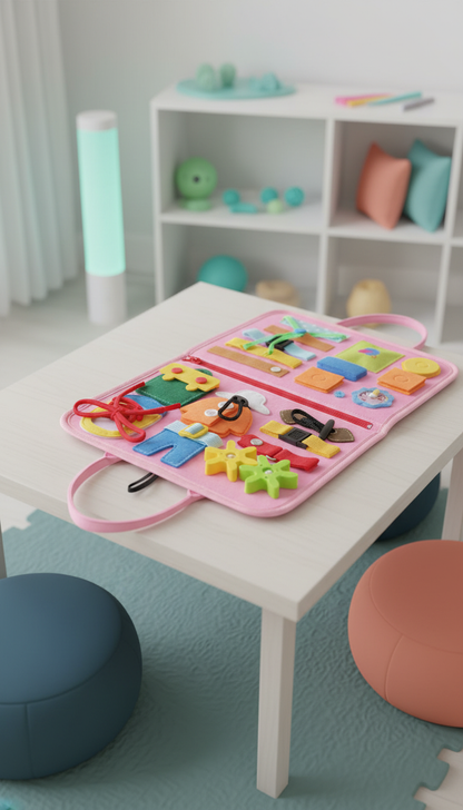 Busy Board Montessori Bilíngue - 18 Atividades e Aprenda Inglês