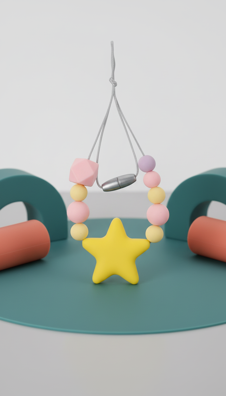 Colar Sensorial Mastigável Silicone - Suporte Oral Motor