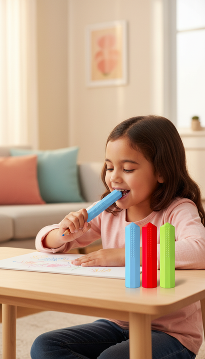 Topper Sensorial para Lápis - 3 Peças Silicone Foco