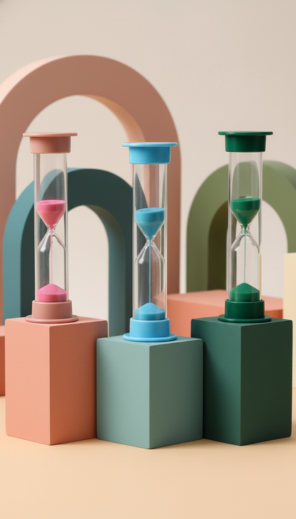 Conjunto Ampulhetas Coloridas 6 Tempos - Gestão Tempo Infantil