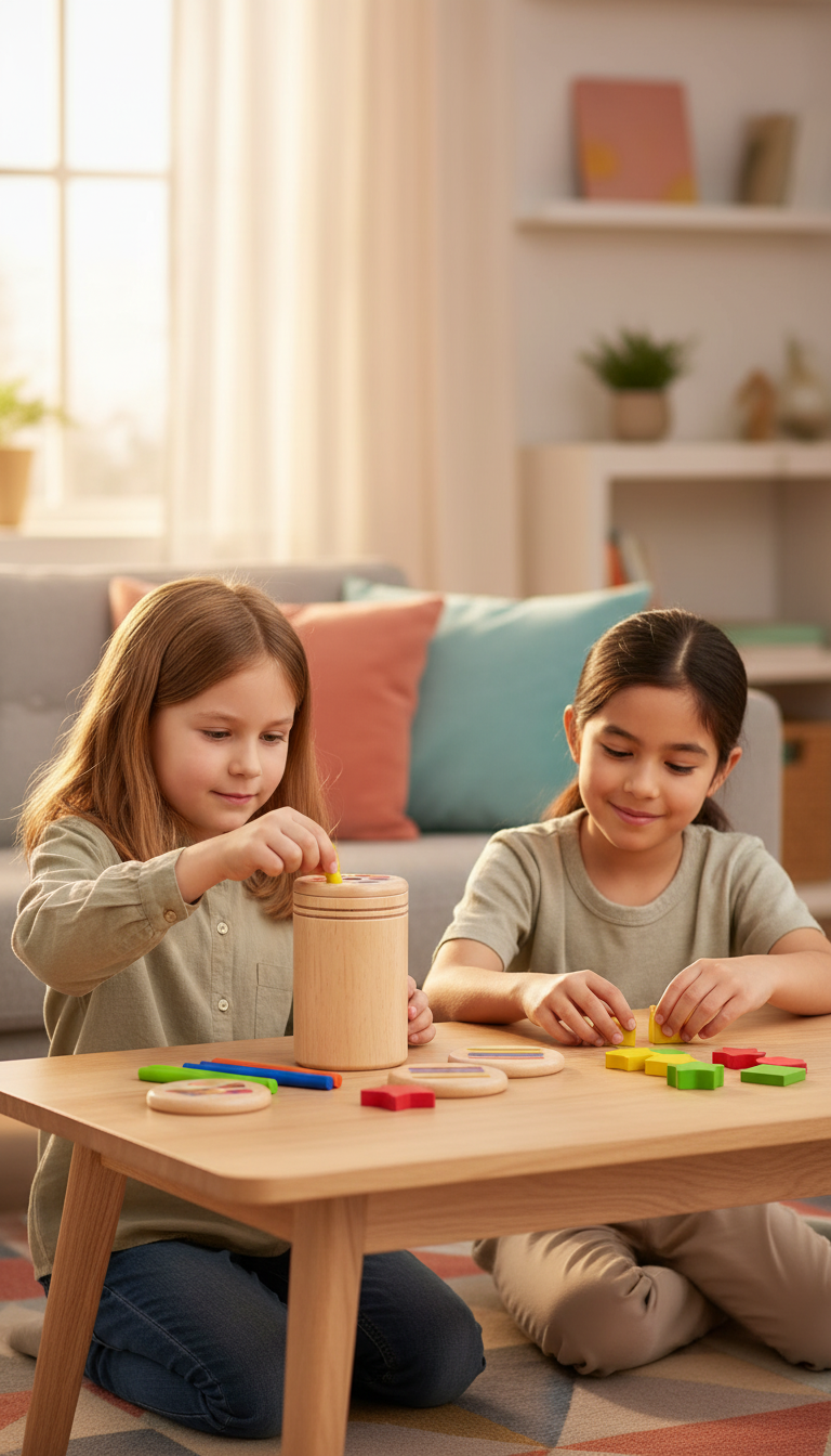 Brinquedo Montessori Classificação Cores Madeira Equilíbrio