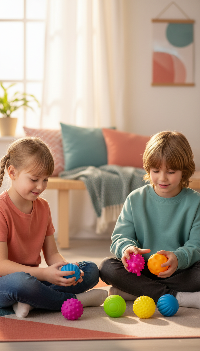 Bolas Sensoriais Bebê Texturizadas - Mordedor e Chocalho 6-12m