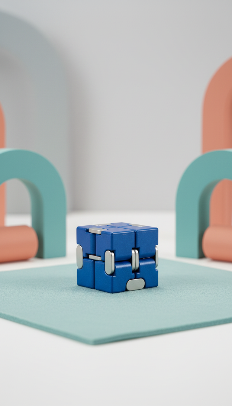 Cubo Infinito Sensorial Metal - Alívio Estresse e Ansiedade