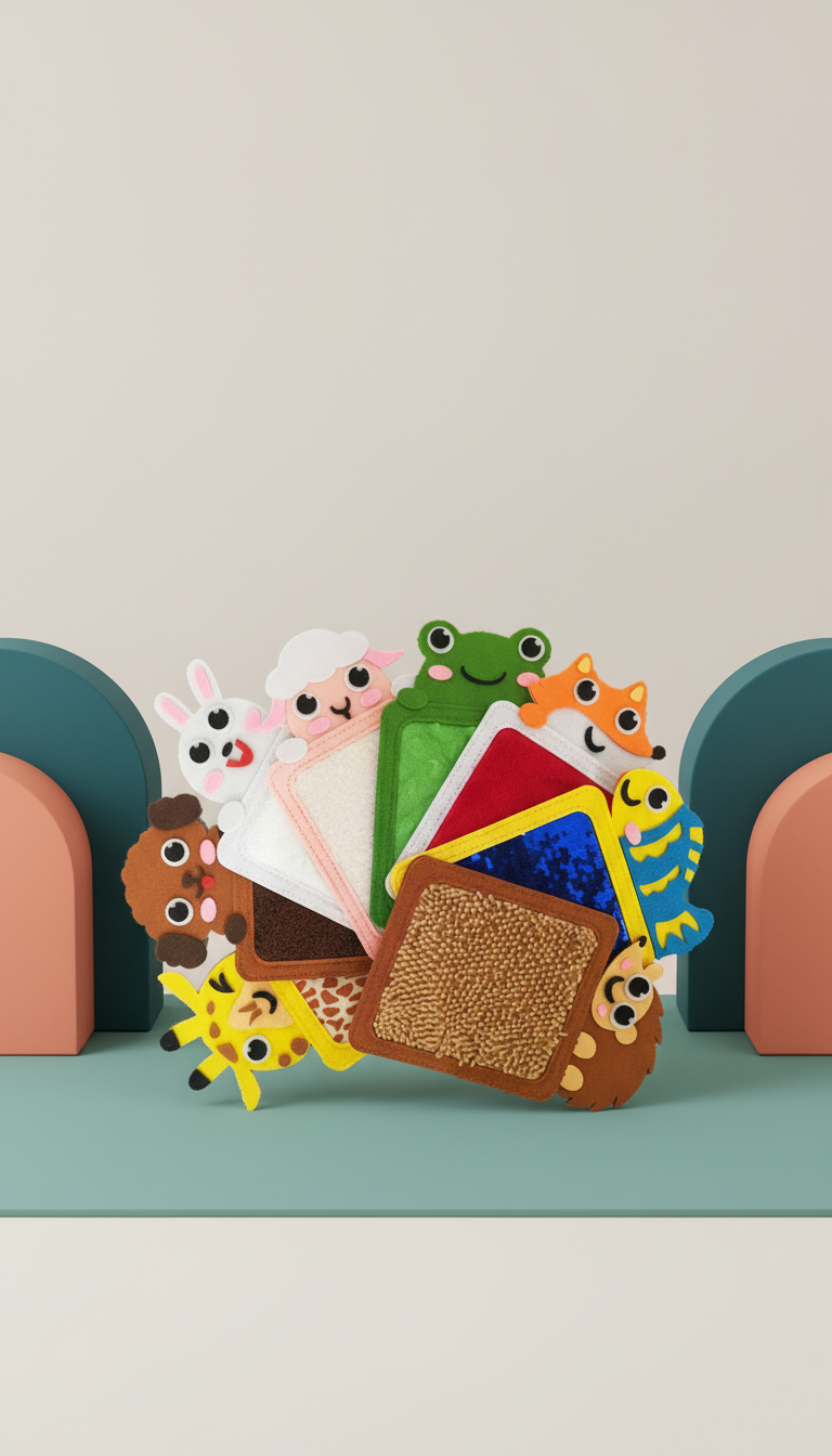 Tapetes Sensoriais de Feltro Animais para Autismo e TDAH