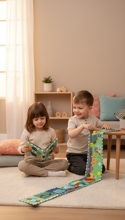 Livro Sensorial Preto e Branco para Bebê 0-12 Meses Montessori