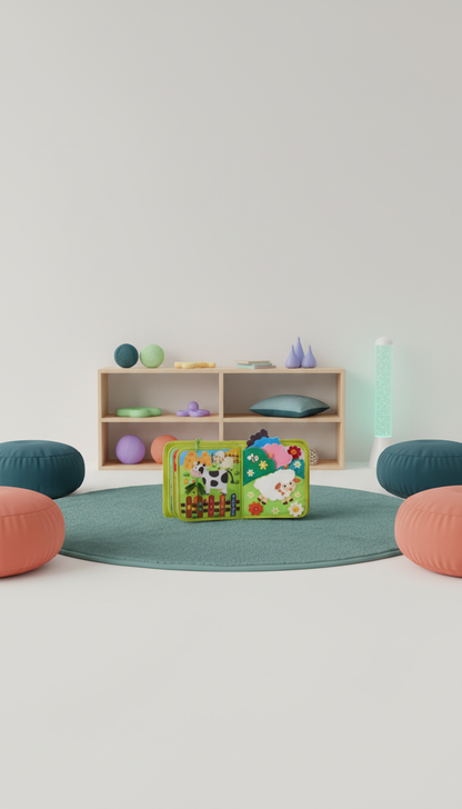 Busy Book Fazenda Bilíngue Montessori - Aprenda Inglês Brincando