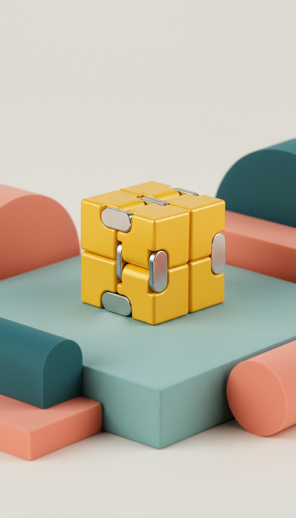Cubo Infinito Sensorial Metal - Alívio Estresse e Ansiedade