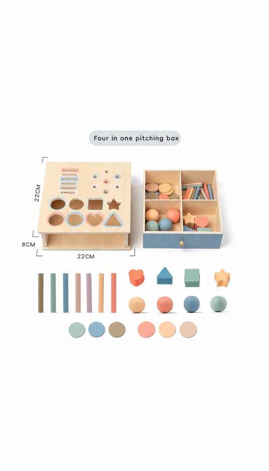 Caixa de Permanência Montessori - Desenvolvimento Motor Madeira