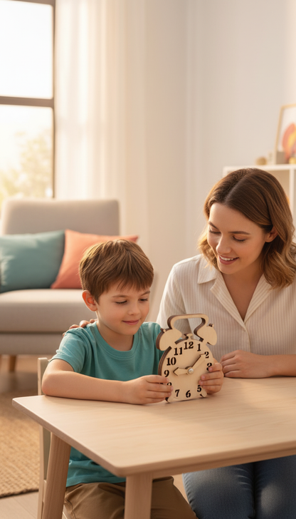 Relógio Educativo Montessori - Aprendizado de Horas e Cognição