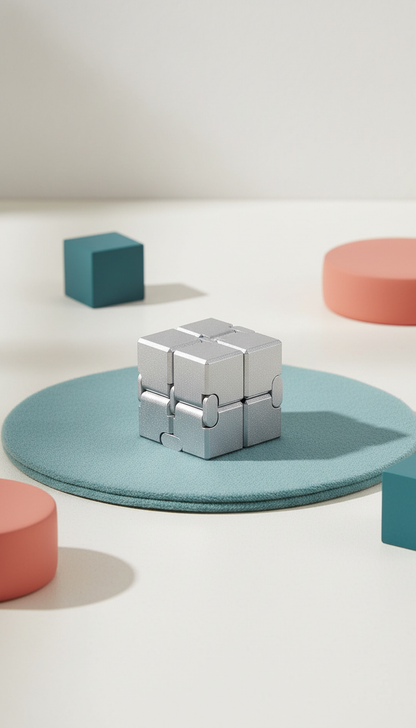 Cubo Infinito Sensorial Metal - Alívio Estresse e Ansiedade