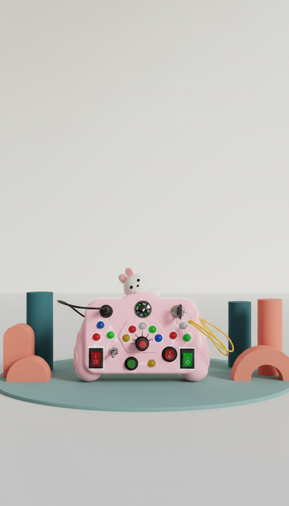 Busy Board Montessori LED - Painel Sensorial Bilíngue Infantil