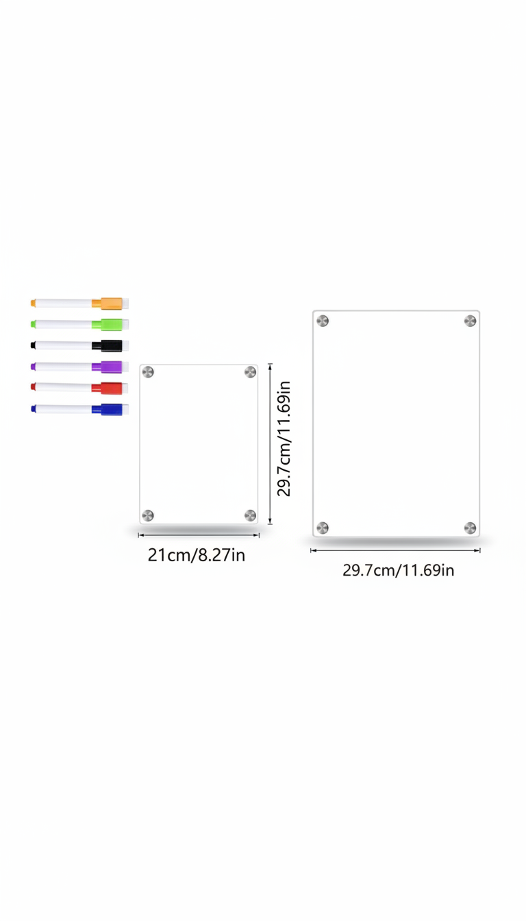 Calendário Magnético Acrílico Geladeira - Planejador Apagável