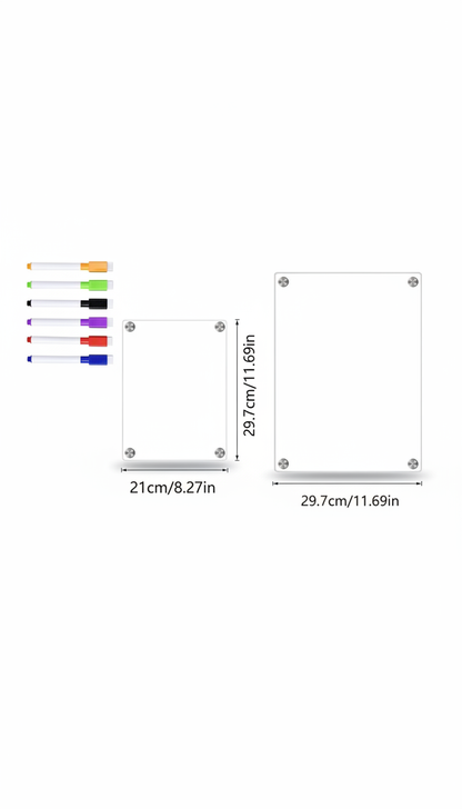 Calendário Magnético Acrílico Geladeira - Planejador Apagável