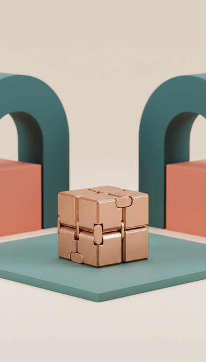 Cubo Infinito Sensorial Metal - Alívio Estresse e Ansiedade