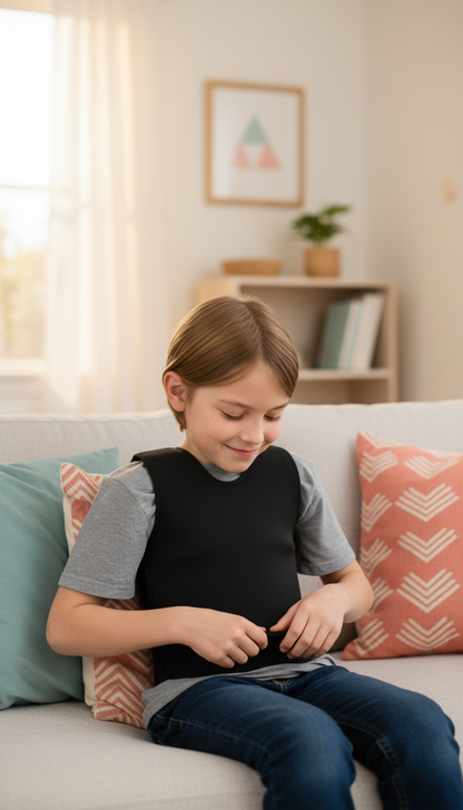 Colete Sensorial Compressão Infantil Conforto Foco Respirável