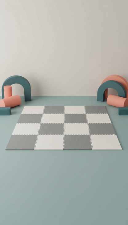 Tapete Puzzle EVA Bebê 30x30cm - Educativo Macio Antiderrapante