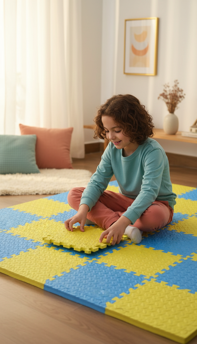 Tapete Puzzle EVA Bebê 30x30cm - Educativo Macio Antiderrapante