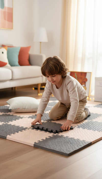 Tapete Puzzle EVA Bebê 30x30cm - Educativo Macio Antiderrapante