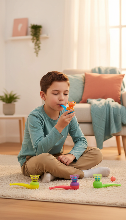 Canudos e Bolas Sopro 10un - Desenvolvimento Respiratório