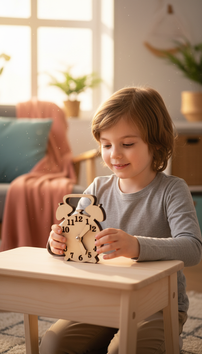 Relógio Educativo Montessori - Aprendizado de Horas e Cognição