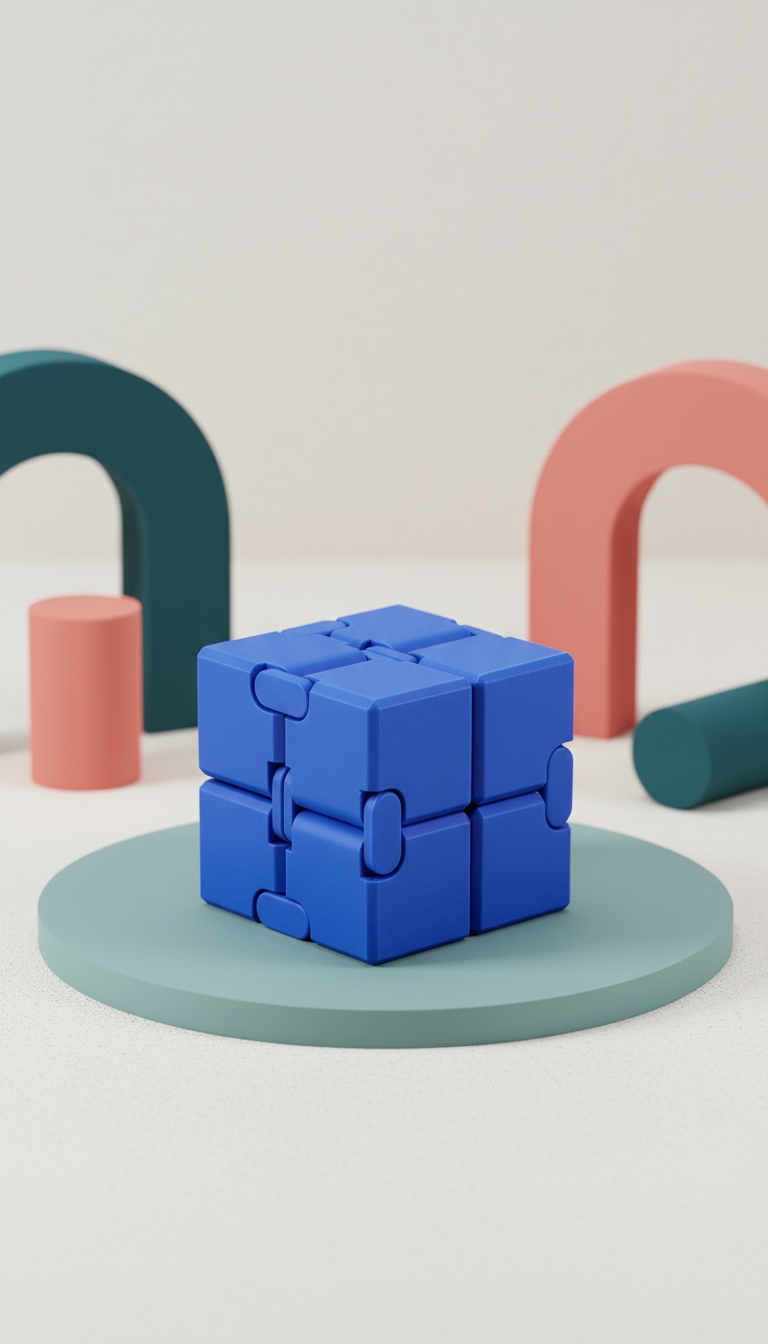 Cubo Infinito Sensorial Metal - Alívio Estresse e Ansiedade
