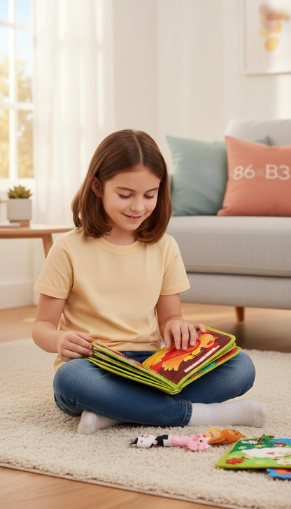 Busy Book Fazenda Bilíngue Montessori - Aprenda Inglês Brincando