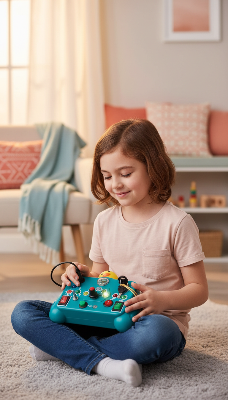 Busy Board Montessori LED - Painel Sensorial Bilíngue Infantil