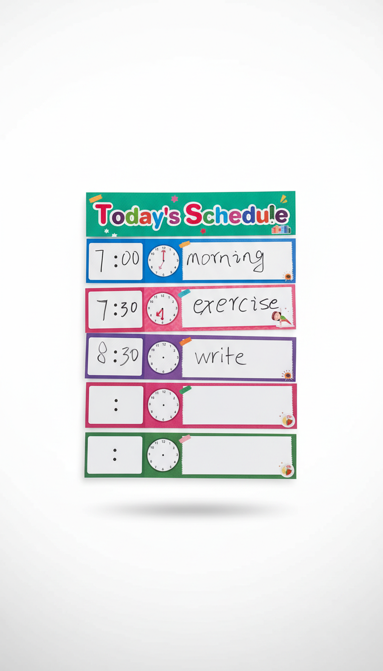 Cartões Rotina Visual Apagáveis - Programação Diária Infantil