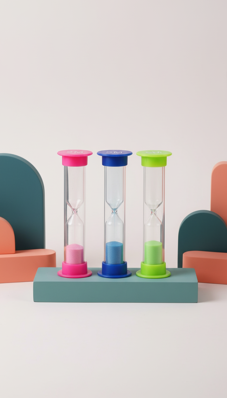 Conjunto Ampulhetas Coloridas 6 Tempos - Gestão Tempo Infantil