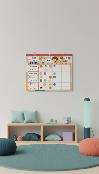 Quadro Recompensas Crianças - Aprenda Inglês e Hábitos