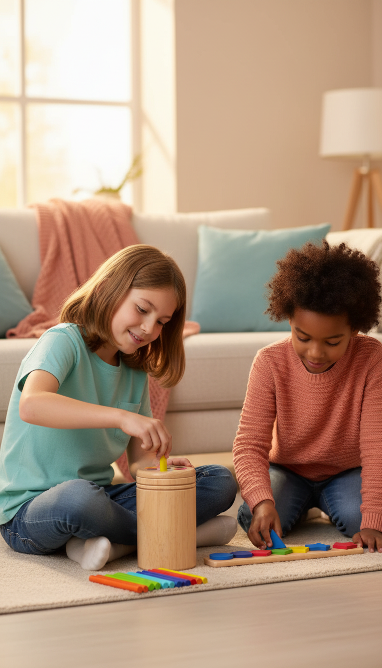 Brinquedo Montessori Classificação Cores Madeira Equilíbrio