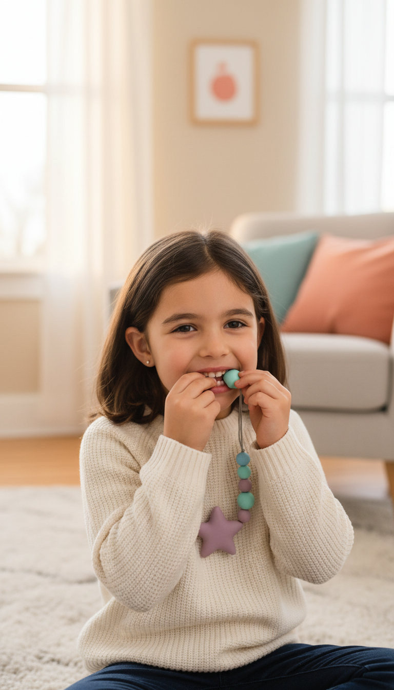 Colar Sensorial Mastigável Silicone - Suporte Oral Motor