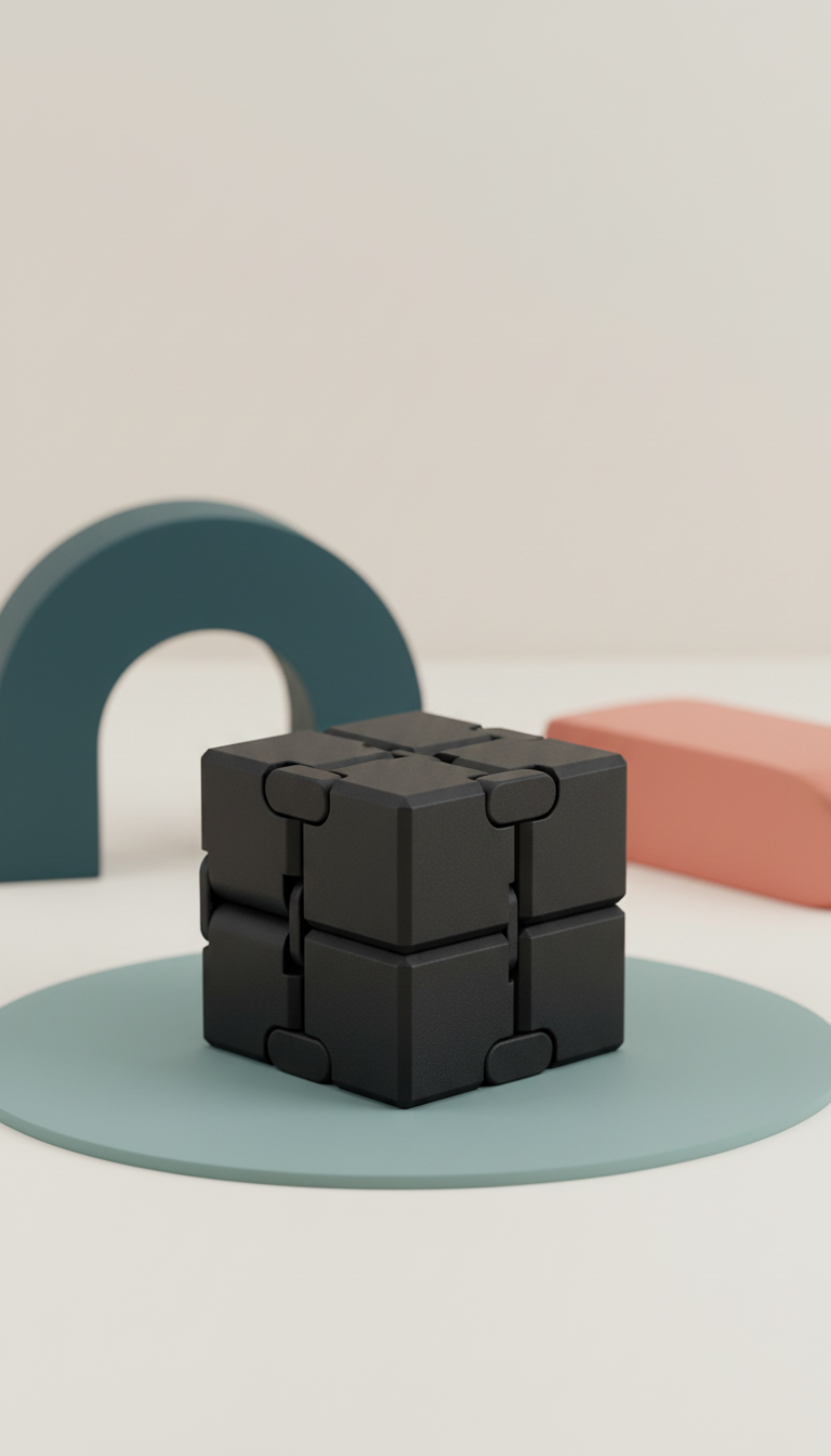 Cubo Infinito Sensorial Metal - Alívio Estresse e Ansiedade