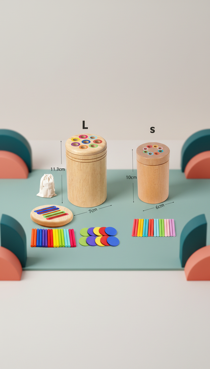 Brinquedo Montessori Classificação Cores Madeira Desenvolvimento Motor