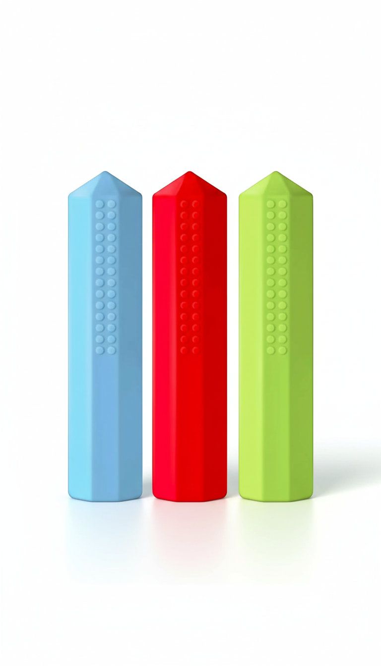 Topper Sensorial para Lápis - 3 Peças Silicone Foco