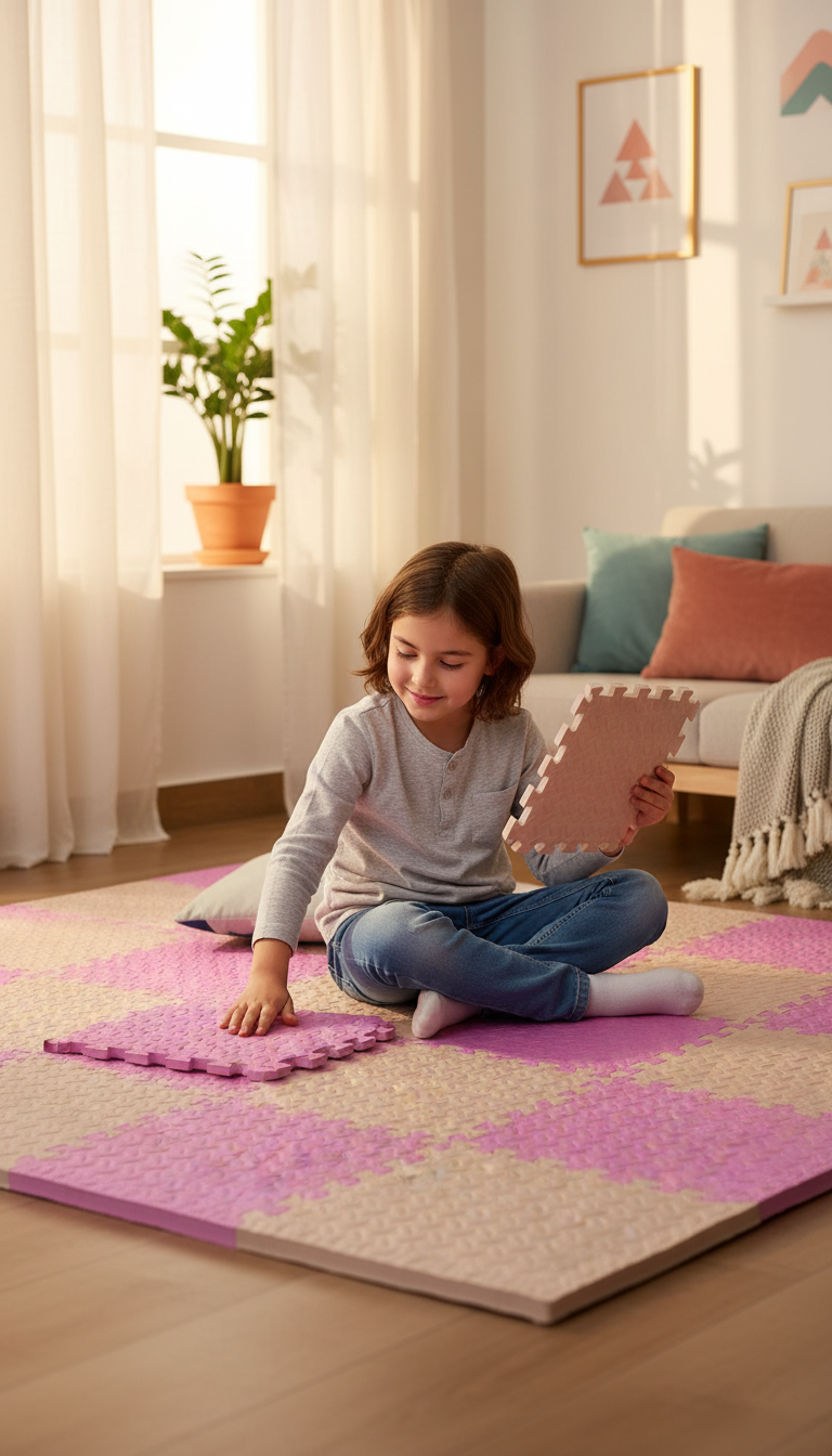 Tapete Puzzle EVA Bebê 30x30cm - Educativo Macio Antiderrapante