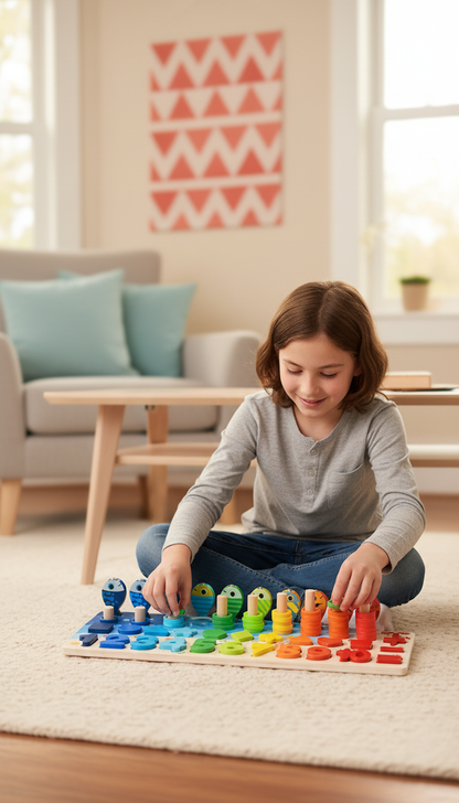 Quebra-Cabeça Montessori 7 em 1 Magnético Alfabeto Aprenda Inglês