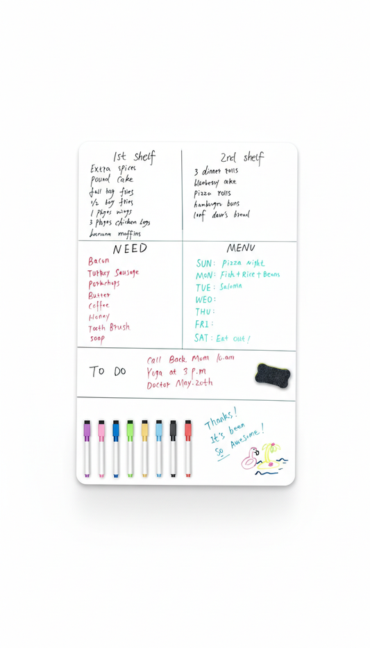 Quadro Branco Magnético Geladeira A2 - Planejador Apagável