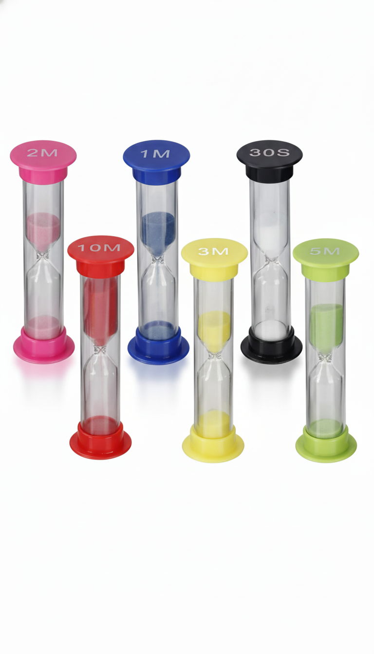 Conjunto Ampulhetas Coloridas 6 Tempos - Gestão Tempo Infantil