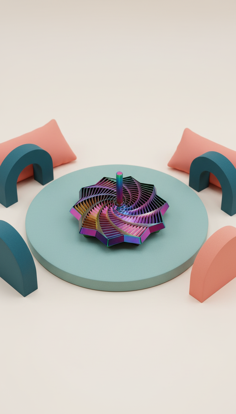 Fidget Sensorial Hexágono Girando Alívio Estresse Autismo