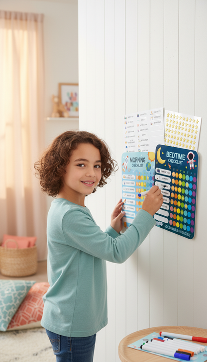 Quadro Rotina Visual Magnético Infantil - Organização Diária