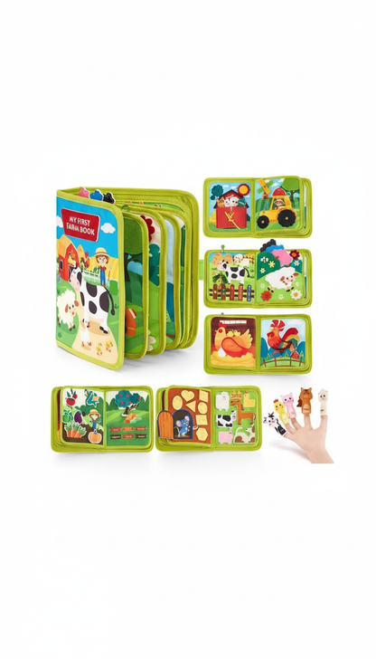 Busy Book Fazenda Bilíngue Montessori - Aprenda Inglês Brincando