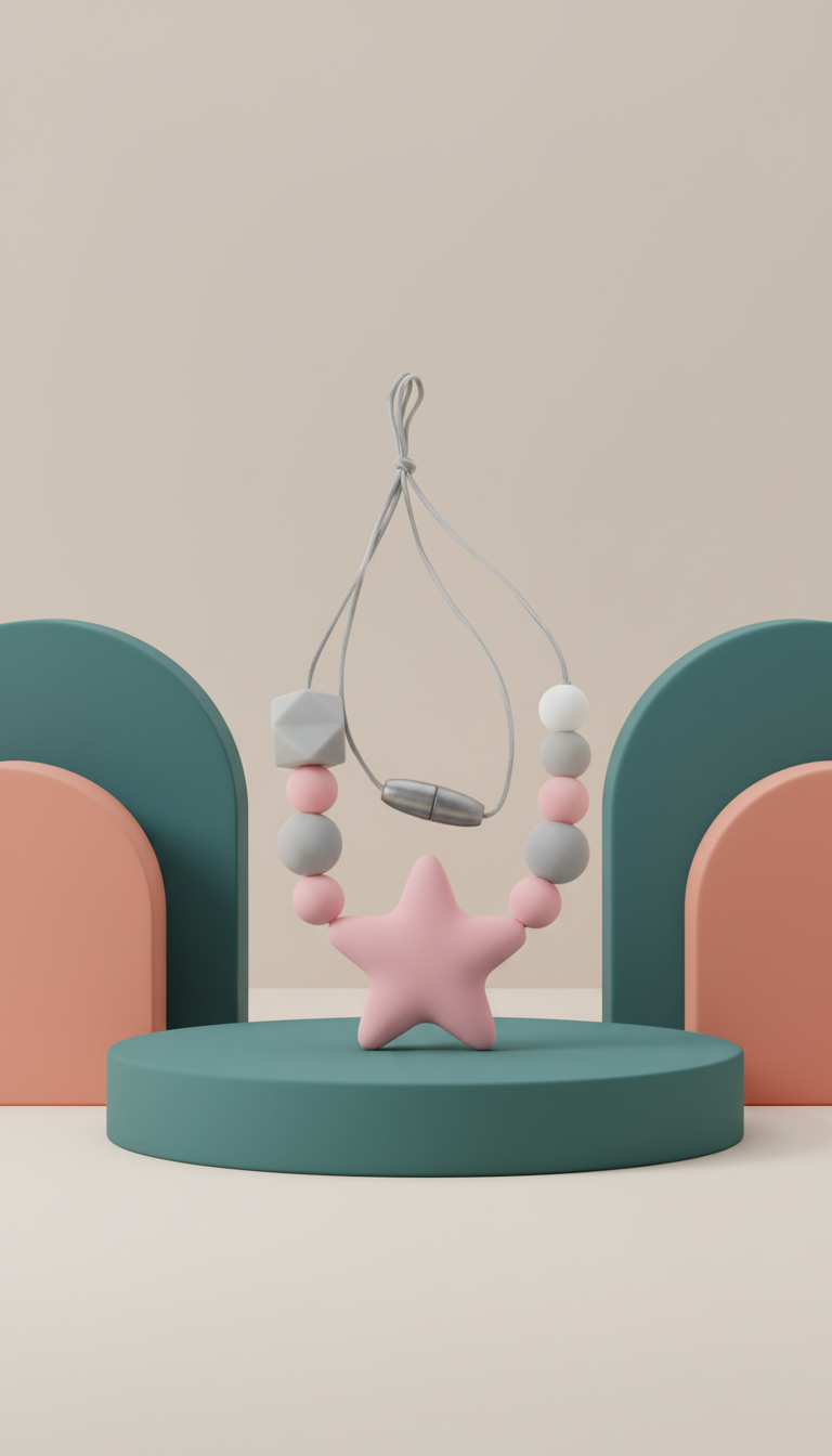 Colar Sensorial Mastigável Silicone - Suporte Oral Motor